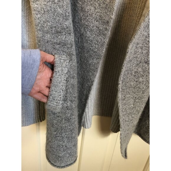 Umgee Cardigan Sweater Women's XL Gray Open Front Pockets Oversized Minimalist - Picture 3 of 8